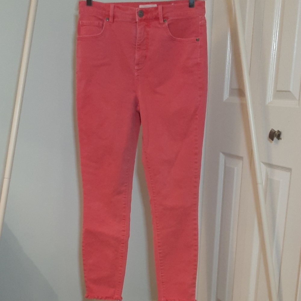 LOFT Pink High Waist Skinny Jeans sz 4